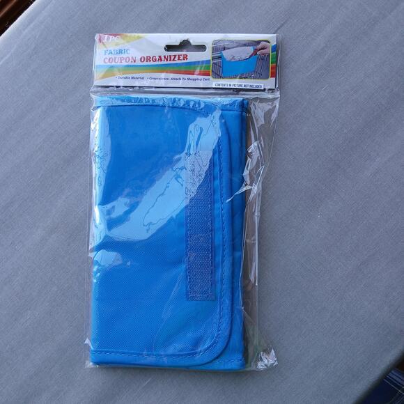 Fabric Coupon Organizer new in original packaging blue hook and loop closure - Picture 2 of 12